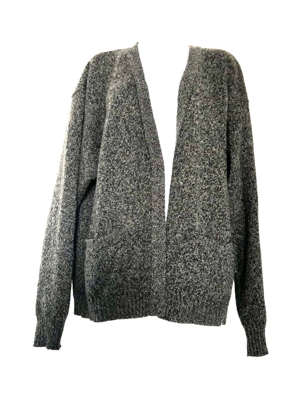 Vintage Pendelton Gray Melange Lamb's Wool Buttonned Cardigan XL EUC